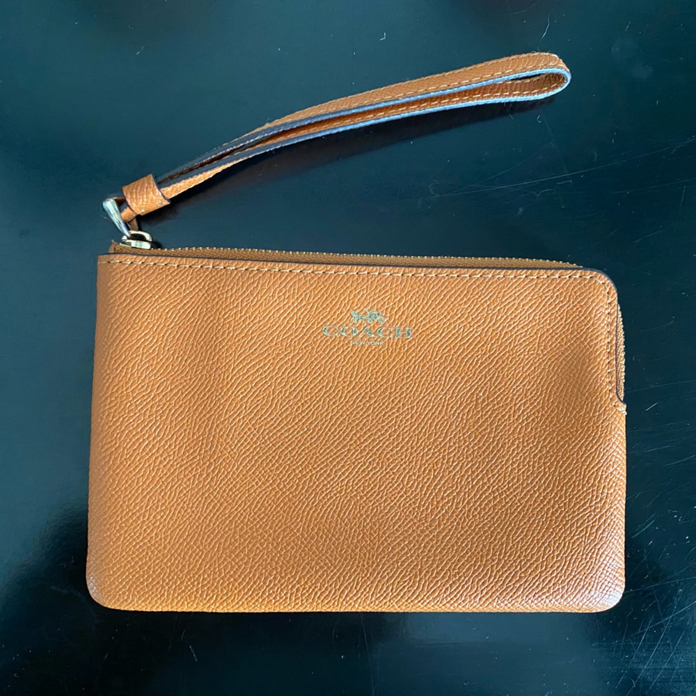 Coach Orange Leather Wristlet